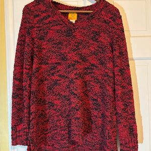 Women's Red and Black Ruby Rd Sweater